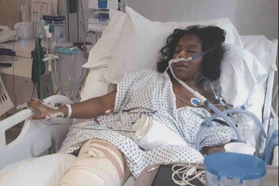 Melania Tackie-Abia spent two months in hospital following the crashHandout