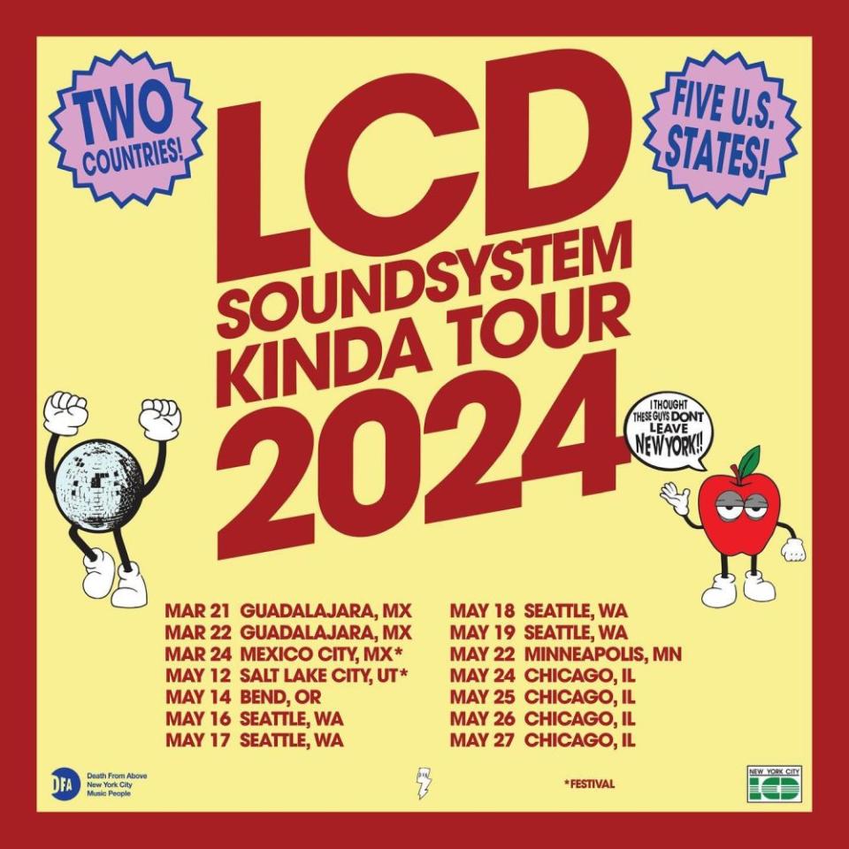 lcd soundsystem 2024 north american tour dates poster