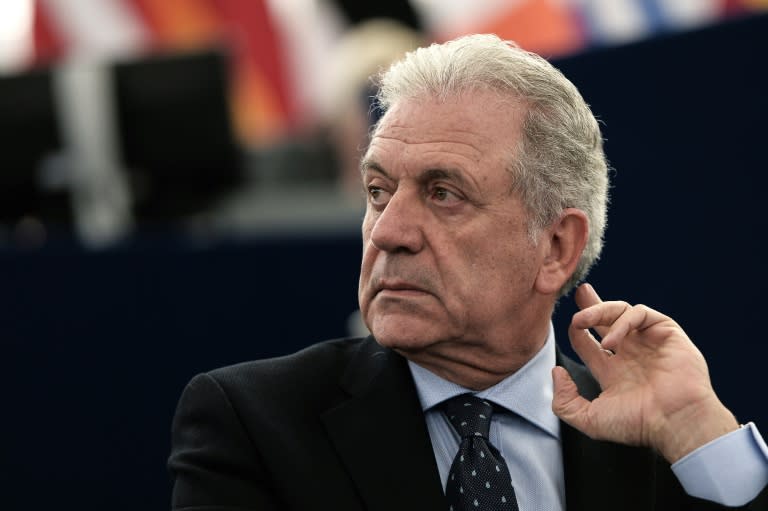 EU Commissioner for Migration Dimitris Avramopoulos, seen in Strasbourg on February 2, 2016, said the "ability to maintain an area free of internal border controls depends on our ability to effectively manage our external borders"