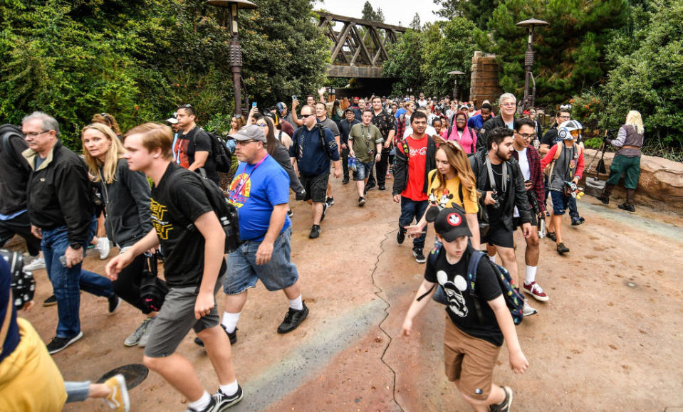 Disneyland guests enter "Star Wars": Galaxy's Edge on June 24, 2019. (Photo: Jeff Gritchen/MediaNews Group/Orange County Register via Getty Images)