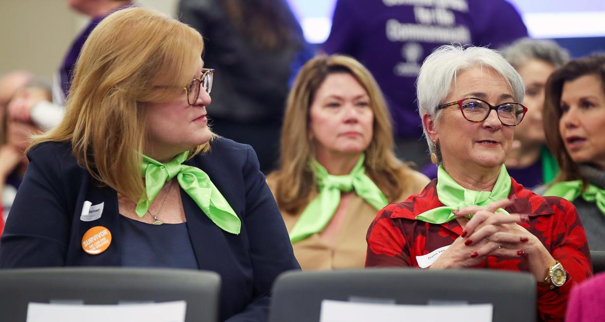 Survivors of the Old National Bank shooting attended a hearing Dec. 15, 2023,  in Kentucky's Capitol about a proposed bill that would temporarily transfer firearms from people in a mental health crisis.