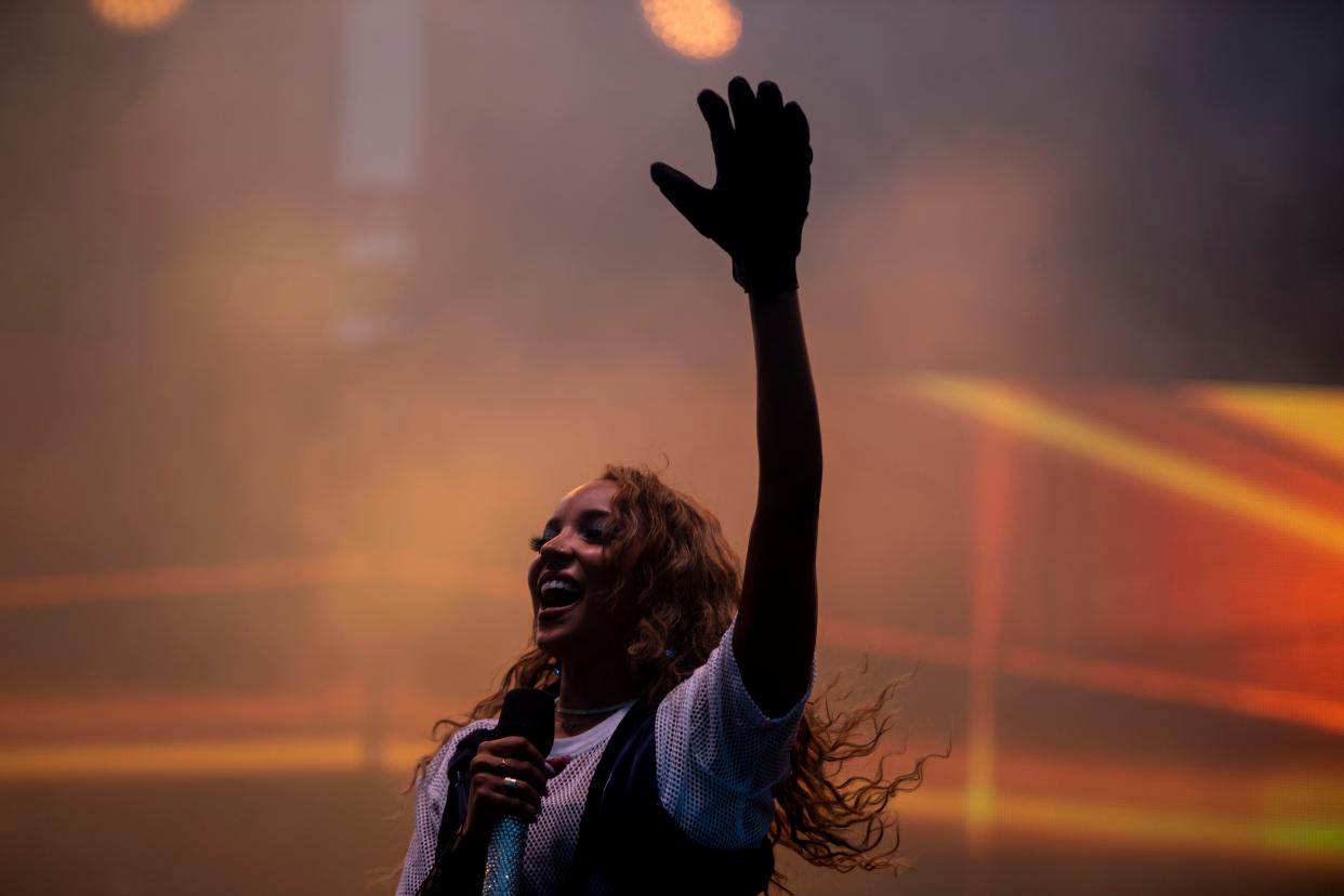 Tinashe performs at Bicentennial park during Pride in Nashville , Tenn., Saturday, June 22, 2024.