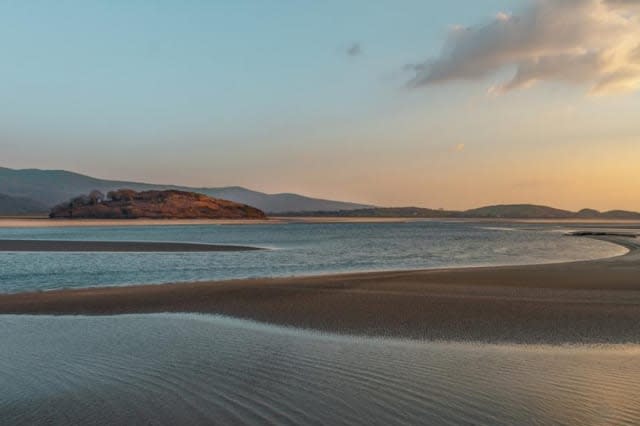 The island seen at sunset