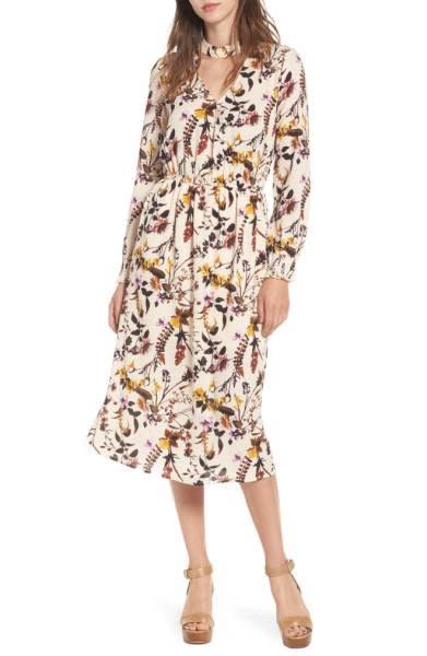 Shop it <a href="http://shop.nordstrom.com/s/love-fire-gigi-floral-surplice-midi-dress/4697269?origin=keywordsearch-personalizedsort&amp;fashioncolor=NUDE%20FLORAL" target="_blank"><strong>here</strong></a>.