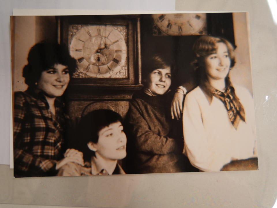 Hilary Duguid, Emma Thompson, Sandi Toksvig and Jan Ravens performed in the first all-female Cambridge Footlights show in 1980. The photo from 'Woman's Hour' is part of a new exhibition called 'The Rising Tide: Women at Cambridge'. (Cambridge University/ PA) 