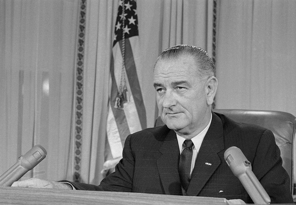 President Johnson Giving Speech After JFK Assassination