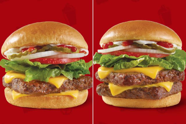 <p>Wendy's</p> Dave's Single and Dave's Double at Wendy's