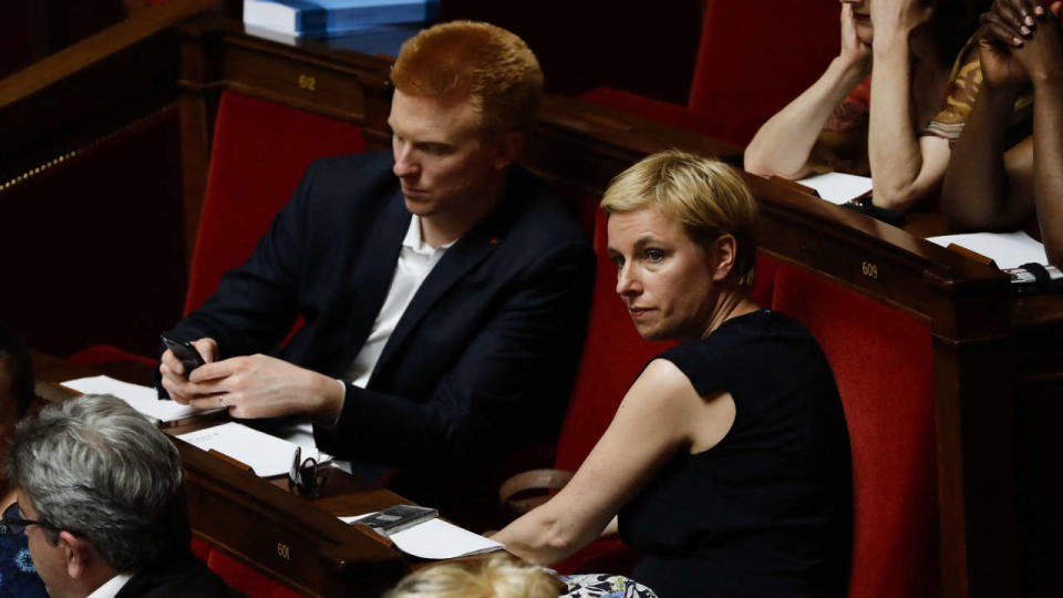 Adrien Quatennens et Clementine Autain ici à l’Assemblée en juin 2019 resiègeront-ils dans le même groupe ?