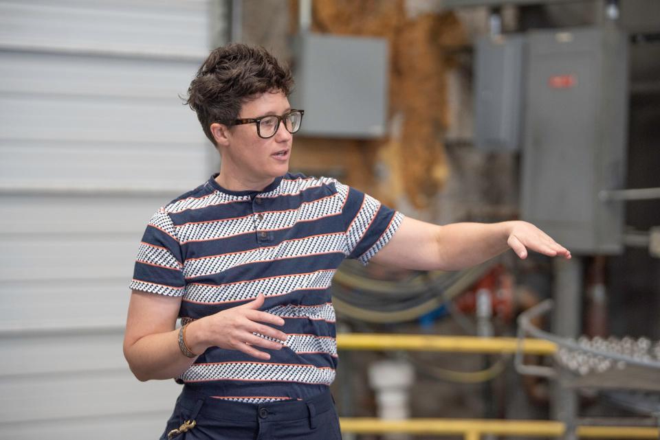 Jolene Collins gives a tour of the Fuel Kitchens commissary kitchen space on Tuesday, August 22, 2023.