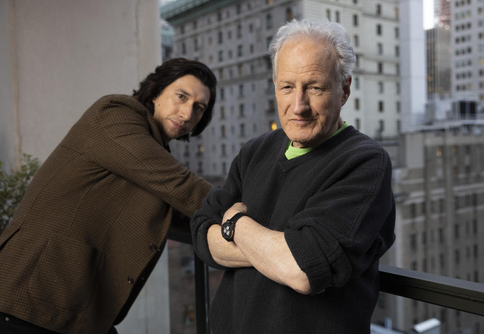 Adam Driver, left, and director Michael Mann pose for a portrait to promote "Ferrari" on Thursday, Oct. 12, 2023, in New York. (Photo by Matt Licari/Invision/AP)