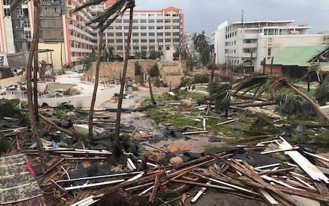 storm damage in the aftermath of Hurricane Irma in St. Martin - Credit: Jonathan Falwell/AP