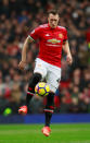 <p>Phil Jones brings the ball away for Manchester United</p>