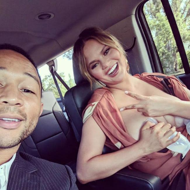 Chrissy Teigen Proudly Shows Off Lopsided Breasts From Nursing