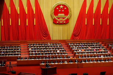 Chinese President Xi Jinping speaks at the closing session of the National People's Congress (NPC) at the Great Hall of the People in Beijing, China March 20, 2018. REUTERS/Damir Sagolj