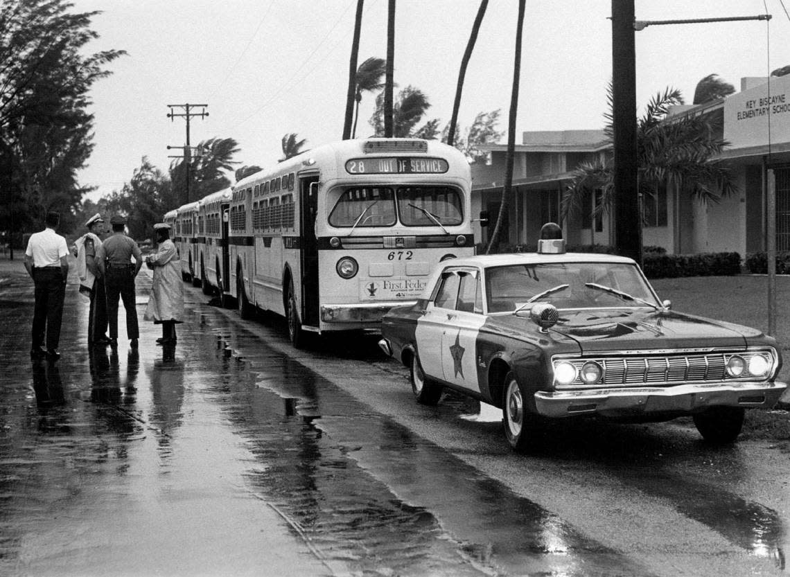 Storm evacuation for Hurricane Betsy in 1965 on Key Biscayne.