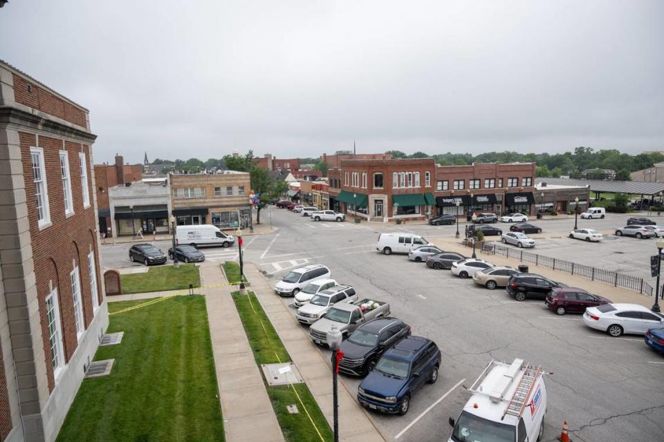 Independence Square is decked out in downtown Independence.