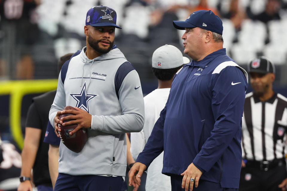 All signs point to Cowboys quarterback Dak Prescott returning to practice on Wednesday, according to head coach Mike McCarthy. (Photo by Richard Rodriguez/Getty Images)