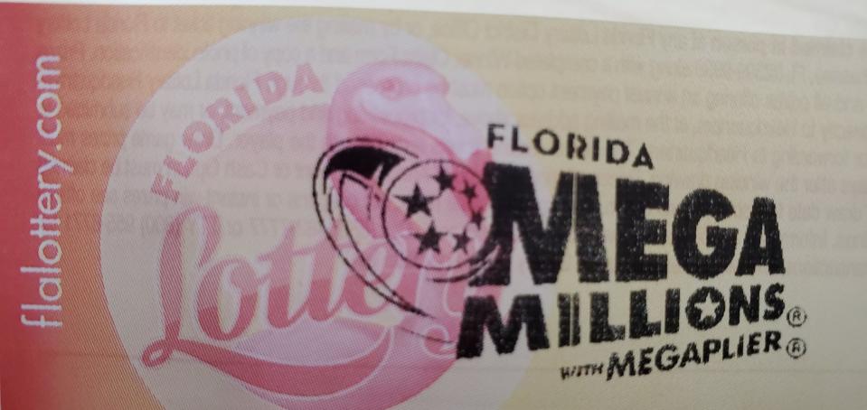 Mega Millions lottery ticket from Florida Lottery