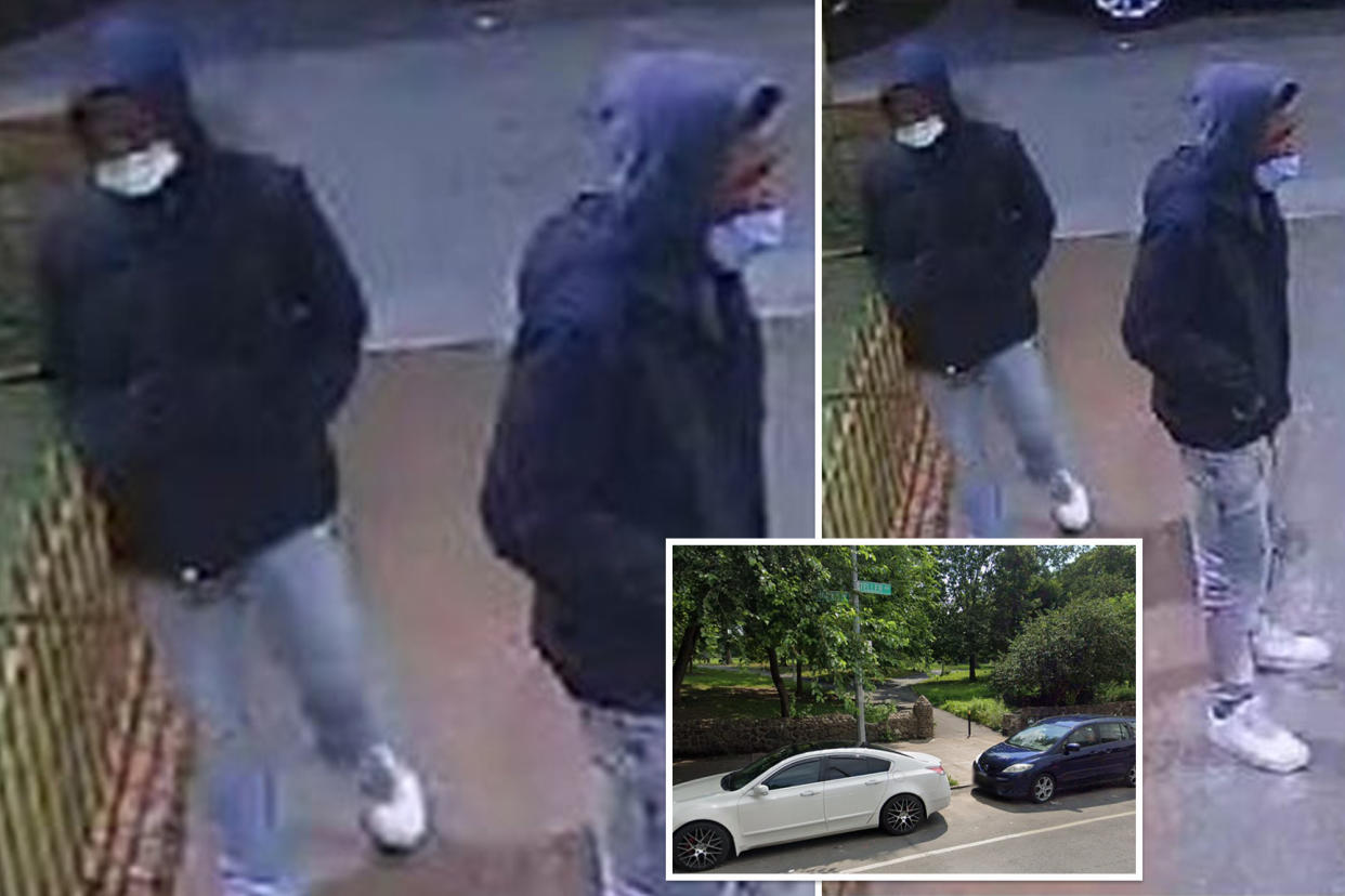 The NYPD released photos of the suspects wanted for violently robbing a 44-year-old man at College Avenue and East 170th Street April 30.