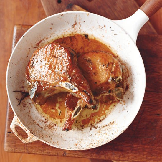 Juniper-Brined Double-Cut Pork Chops