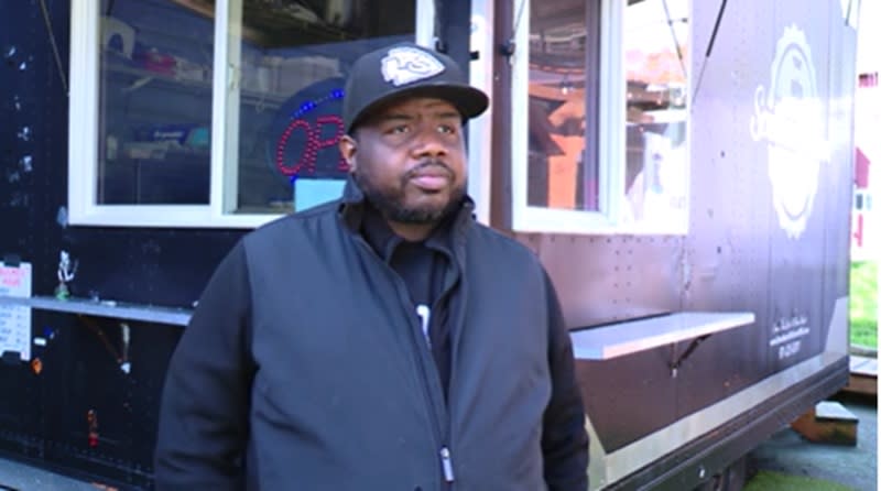 Maurice Fain is the owner of Southern Kitchen food cart on North Mississippi Avenue, April 7, 2024 (KOIN)