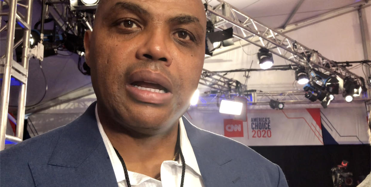 NBA legend Charles Barkley at the Democratic debate on July 30 in Detroit, Mich. (Photo: Hunter Walker/Yahoo News video)