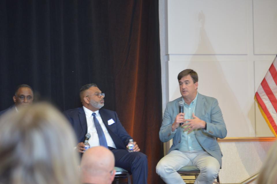 Savannah Area Chamber of Commerce President and CEO Bert Brantley say on a panel of local leaders to discuss Savannah's housing crunch at Savannah Housing Inc.'s first-ever housing summit on Feb. 22, 2024.