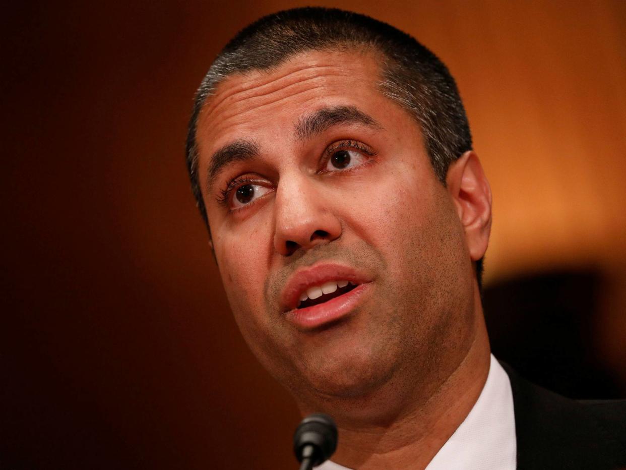 Federal Communications Commission Chairman Ajit Pai, seen here on Capitol Hill in Washington on June 20, 2017, says ending net neutrality rules will benefit consumers: REUTERS/Aaron P. Bernstein