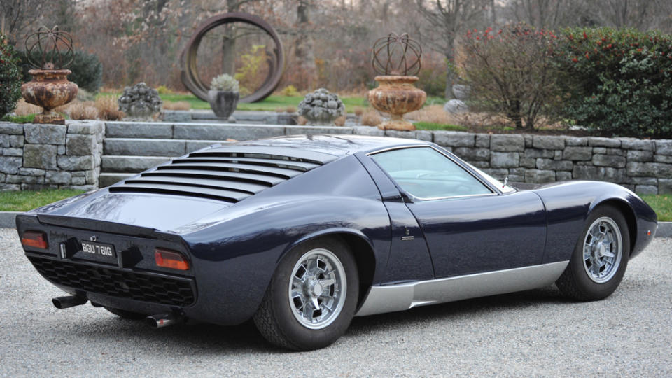 The Miura’s sleek aluminum body, designed by Marcello Gandini, looks contemporary even today. - Credit: Photo: Courtesy of Collectors Garage.