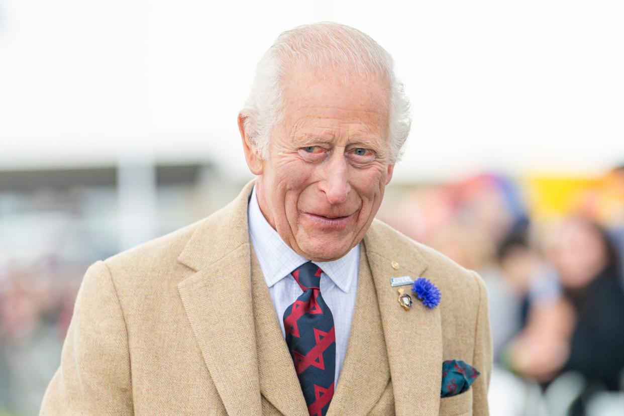 <p>Euan Cherry/Getty</p> King Charles at the Mey Highland Games in Edinburgh, Scotland on Aug. 3, 2024.