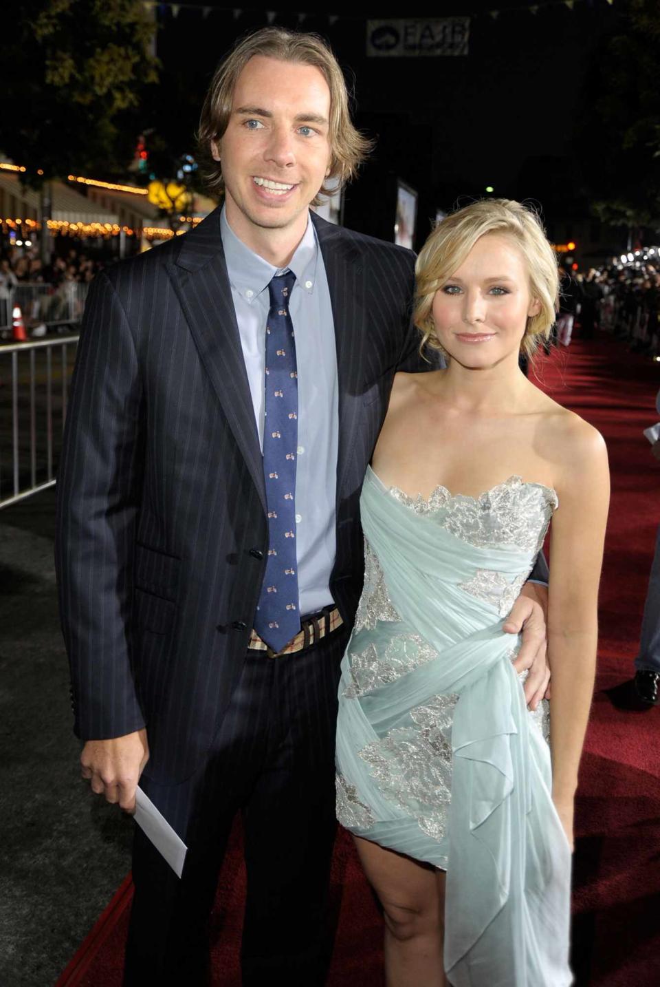 Actor Dax Shepard and Actress Kristen Bell arrive at the Premiere Of Universal Pictures' "Couples Retreat" held at Mann's Village Theatre on October 5, 2009 in Westwood, California