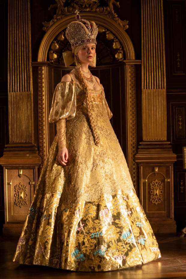 Elle Fanning's Imperial Maternity Gowns in 'The Great' Reference Simone  Rocha, Cecilie Bahnsen and '90s Lacroix