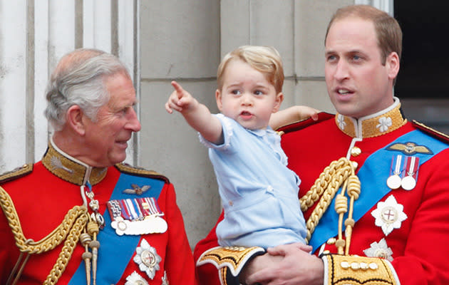 Prince Charles, Prince George and Prince William. Photo: Getty Images.