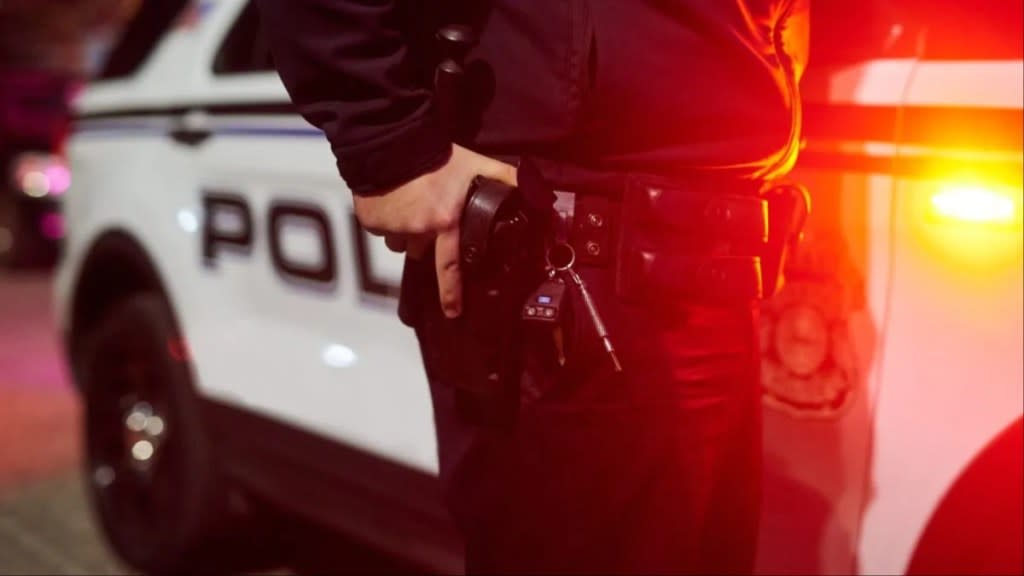 Closeup shot of a deputy out on patrol.