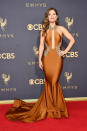 <p>Kristin dos Santos attends the 69th Primetime Emmy Awards at the Microsoft Theater on Sept. 17, 2017, in Los Angeles. (Photo: Getty Images) </p>