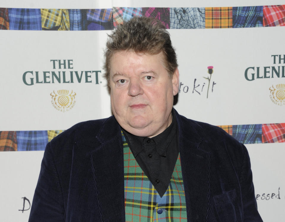 FILE - Actor Robbie Coltrane attends the "Dressed To Kilt" fashion show to benefit the Friends of Scotland Organization on April 5, 2011 in New York. Coltrane, who played a forensic psychologist on TV series “Cracker” and Hagrid in the “Harry Potter” movies, has died. Coltrane’s agent Belinda Wright said he died Friday at a hospital in Scotland. He was 72. (AP Photo/Evan Agostini, File)