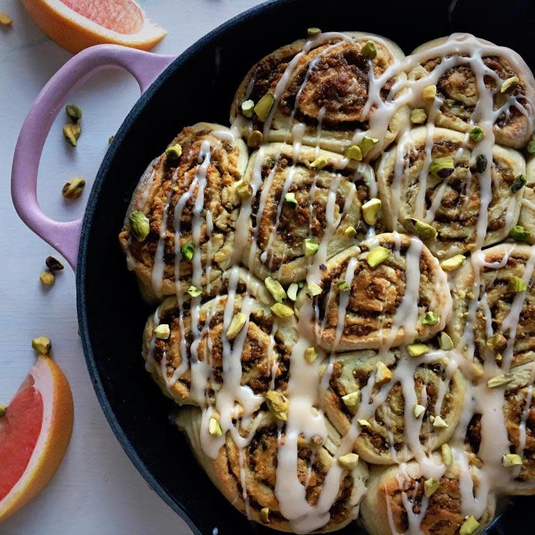 Grapefruit-Pistachio Cinnamon Rolls