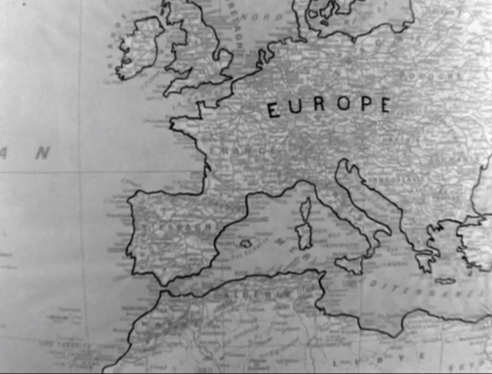 a black and white map of Europe from early 1900s