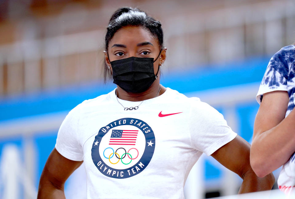 Simone Biles will compete in the balance beam at the Olympics. (Photo by Mike Egerton/PA Images via Getty Images)