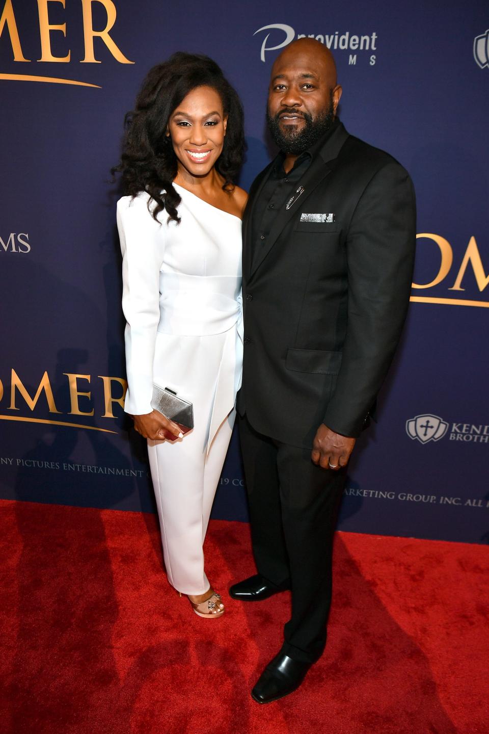 Priscilla Shirer and Jerry Shirer attend the premiere of "Overcomer" at The Woodruff Arts Center & Symphony Hall on August 15, 2019 in Atlanta, Georgia.