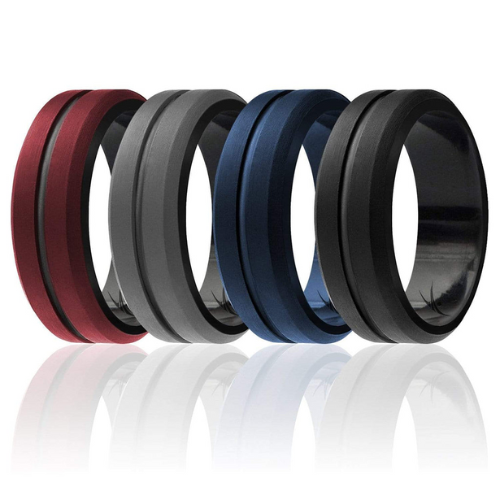 ROQ Middle Line Duo Silicone Rings Multicolored