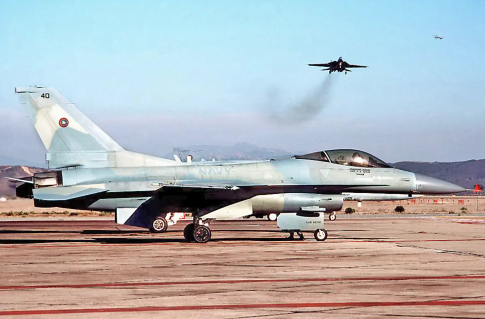 A U.S. Navy F-16N. <em>U.S. Department of Defense</em><br>