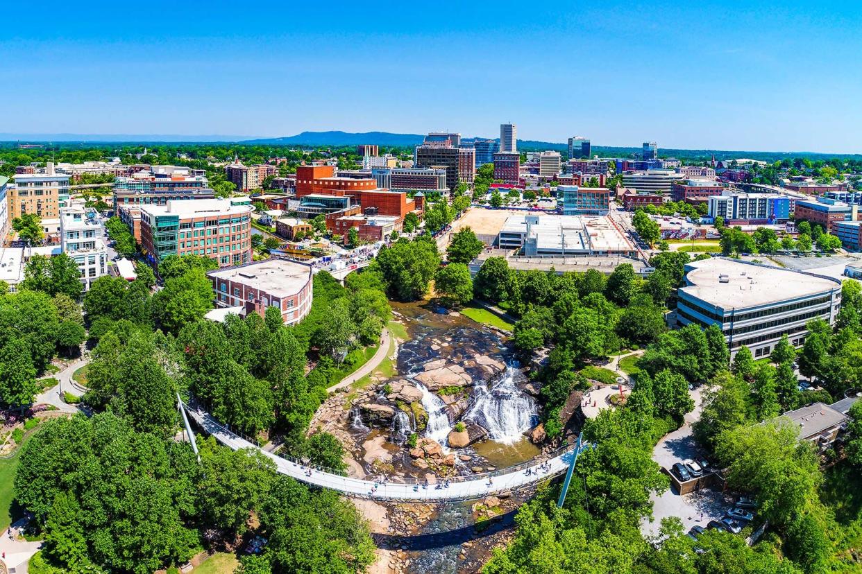 Aerial view of Greenville, South Carolina