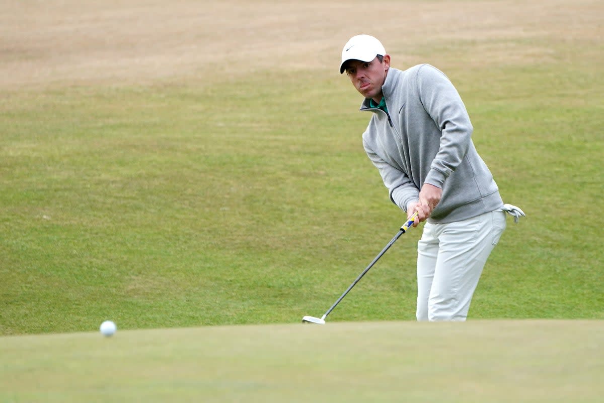 Northern Ireland’s Rory McIlroy is in contention to win his fifth major (Jane Barlow/PA) (PA Wire)