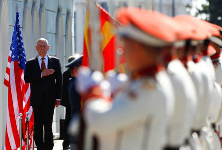 U.S. Secretary of Defense James Mattis attends a welcoming ceremony in Skopje, Macedonia September 17, 2018. REUTERS/Ognen Teofilovski