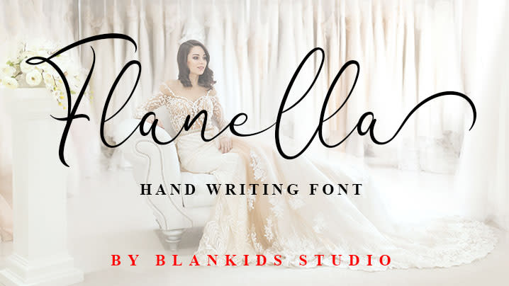 Free script fonts: sample of Flanella