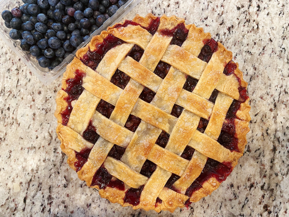 Lattice-Topped Blueberry Pie