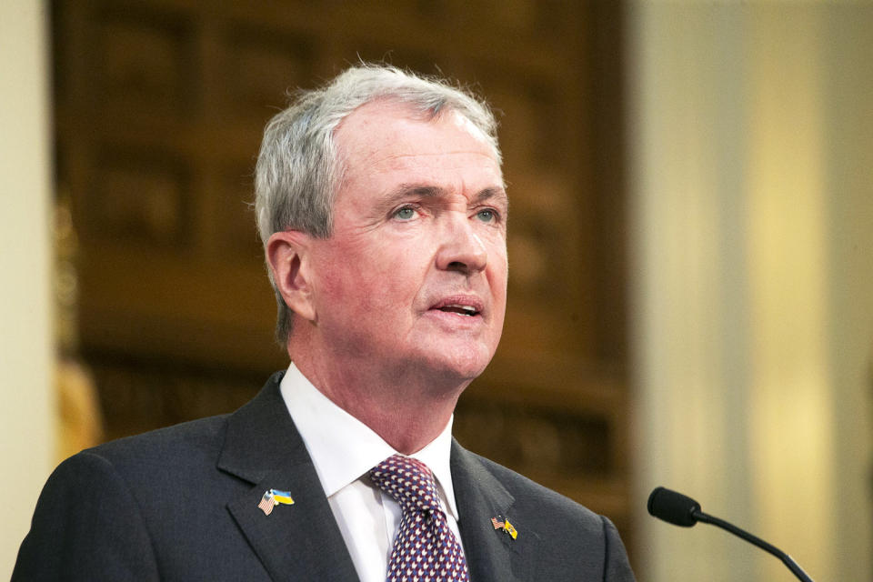 Phil Murphy, governor of New Jersey, speaks during the 2023 State of the State Address at the New Jersey State House in Trenton, New Jersey, US, on Tuesday, Jan. 10, 2023. Murphy proposed expanding the number of liquor licenses in the state and providing shore towns with funding to help upgrade their boardwalks. (Aristide Economopoulos / Bloomberg via Getty Images file)