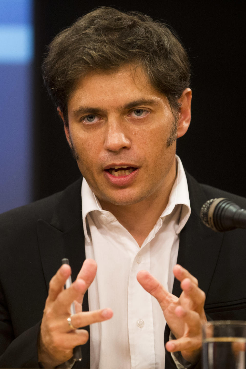 Argentine Economy Minister Axel Kicillof speaks during a news conference in Buenos Aires, Argentina, Wednesday, Jan. 29, 2014. Kicillof announced a deal with Argentina's largest retailers to the lower prices of consumer and household electronics that were raised during the recent currency devaluation. With Argentina’s peso on its sharpest slide in 12 years, Argentines are dealing with one of the world's highest inflation rates. (AP Photo/Victor R. Caivano)