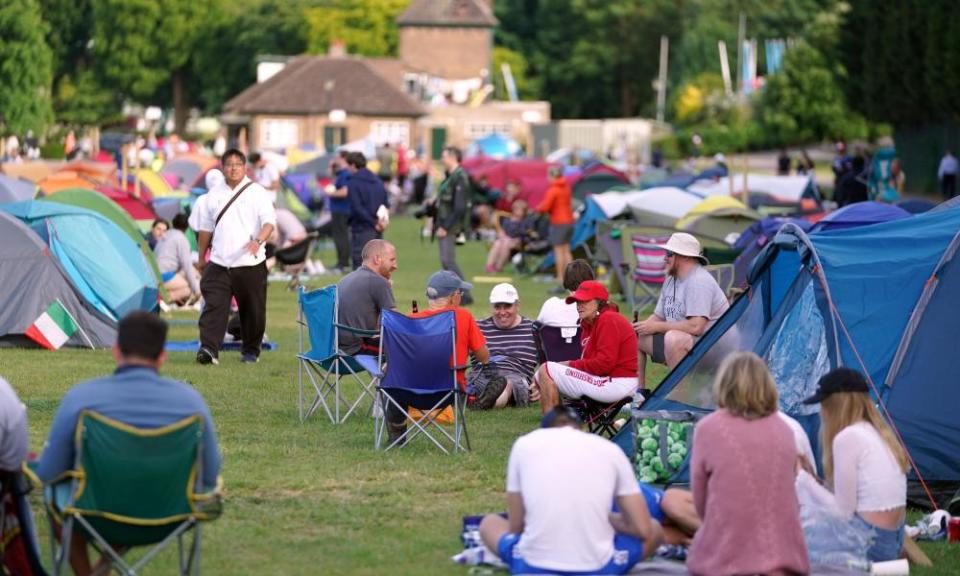 People camping to get into Wimbledon.